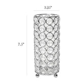 HG1003-CHR Elipse Crystal Decorative Flower Vase, Candle Holder, Wedding Centerpiece, 7.5 Inch, Chrome